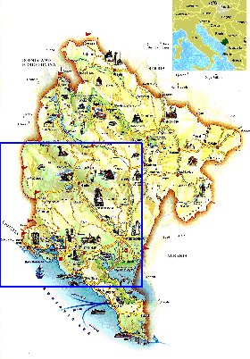 mapa de Montenegro em ingles