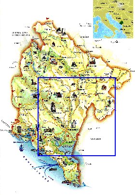 carte de Montenegro en anglais