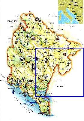 mapa de Montenegro em ingles