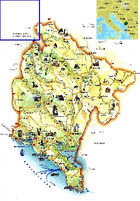 carte de Montenegro en anglais