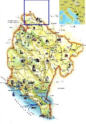 mapa de Montenegro em ingles