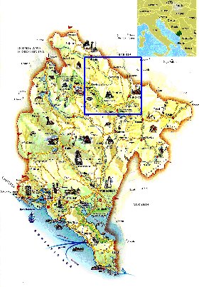 mapa de Montenegro em ingles