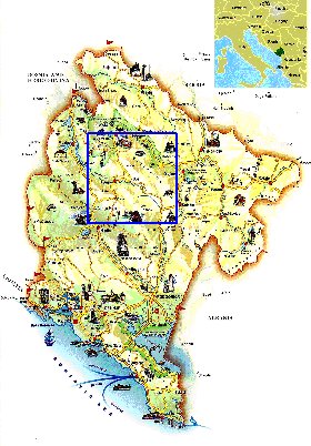 mapa de Montenegro em ingles