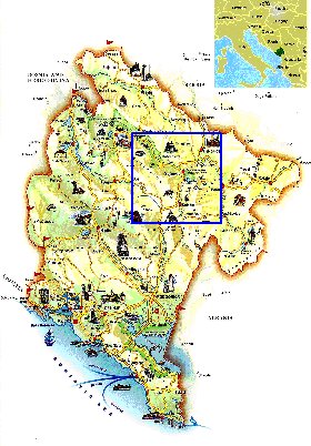 mapa de Montenegro em ingles