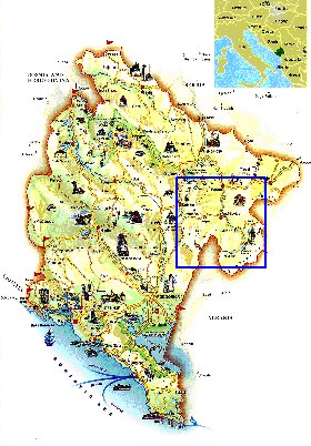 mapa de Montenegro em ingles