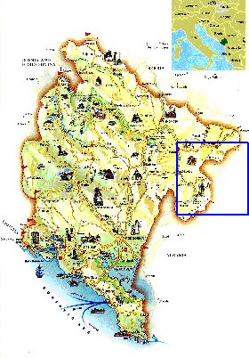 mapa de Montenegro em ingles