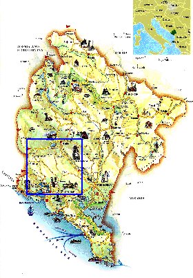 mapa de Montenegro em ingles