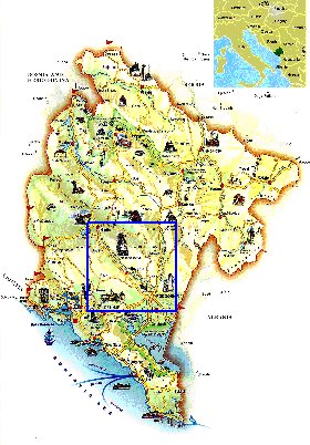 mapa de Montenegro em ingles