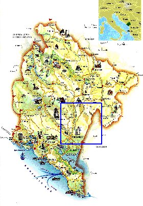 mapa de Montenegro em ingles