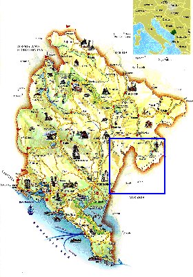 mapa de Montenegro em ingles