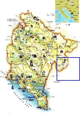 mapa de Montenegro em ingles