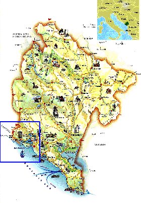 carte de Montenegro en anglais