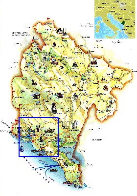 mapa de Montenegro em ingles