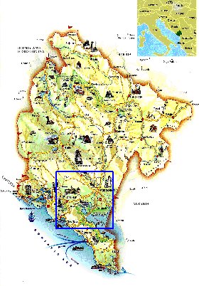 mapa de Montenegro em ingles