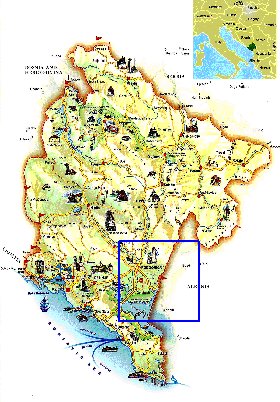 mapa de Montenegro em ingles