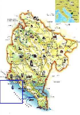 mapa de Montenegro em ingles