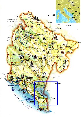 mapa de Montenegro em ingles