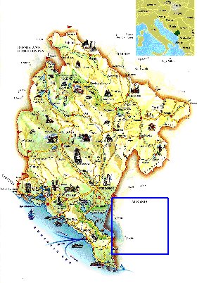 mapa de Montenegro em ingles