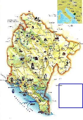 mapa de Montenegro em ingles