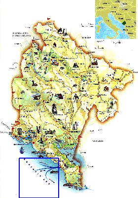 mapa de Montenegro em ingles