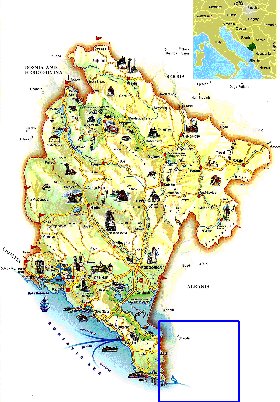 mapa de Montenegro em ingles