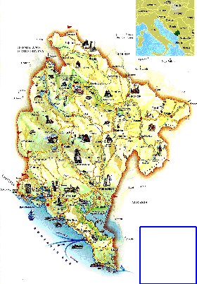 carte de Montenegro en anglais