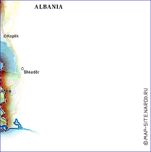 carte de Montenegro en anglais