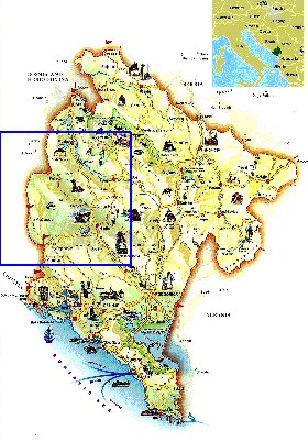 mapa de Montenegro em ingles