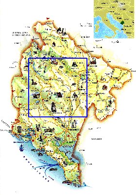 mapa de Montenegro em ingles