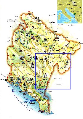 mapa de Montenegro em ingles