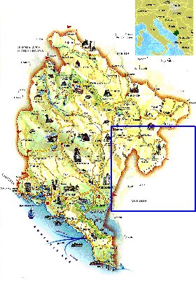 carte de Montenegro en anglais