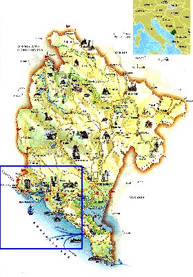 mapa de Montenegro em ingles