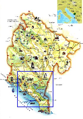 carte de Montenegro en anglais