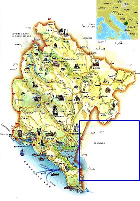 carte de Montenegro en anglais