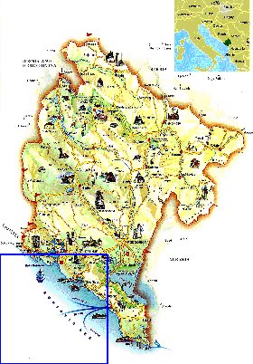 mapa de Montenegro em ingles