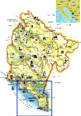 carte de Montenegro en anglais