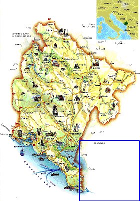 carte de Montenegro en anglais