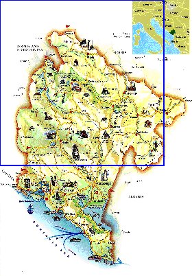 mapa de Montenegro em ingles