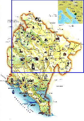 carte de Montenegro en anglais