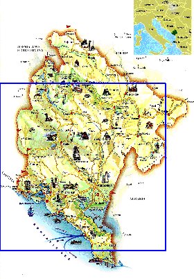 mapa de Montenegro em ingles