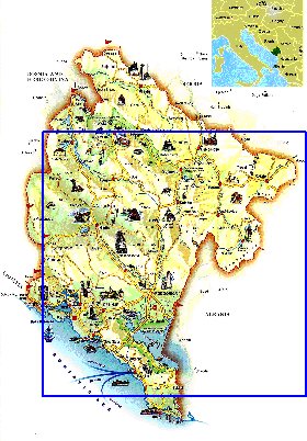 mapa de Montenegro em ingles