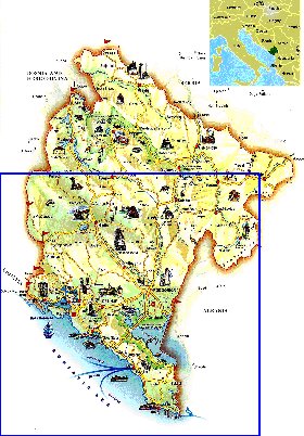 mapa de Montenegro em ingles