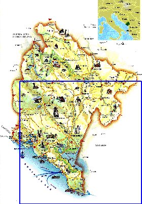 carte de Montenegro en anglais