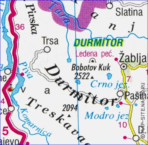 mapa de Montenegro