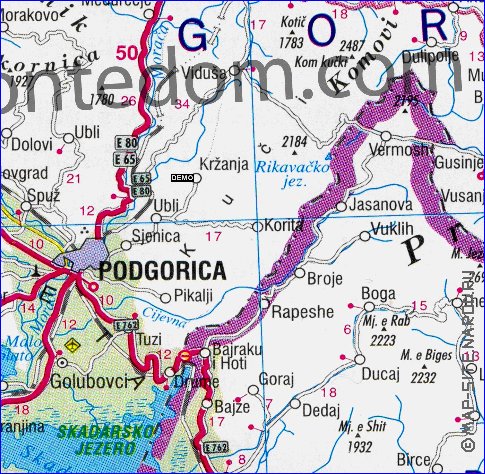 mapa de Montenegro