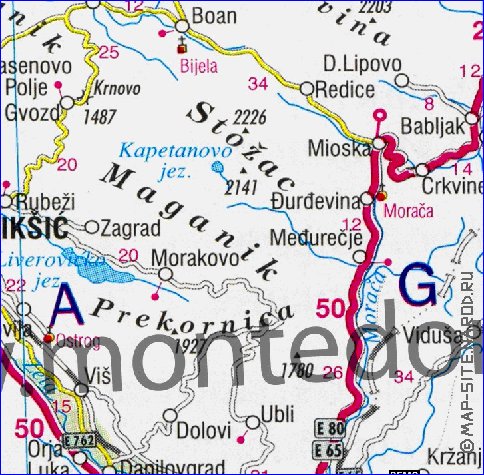 mapa de Montenegro