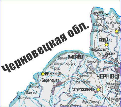 carte de Oblast de Tchernivtsi