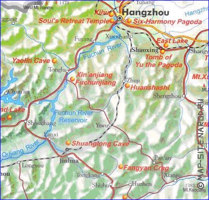 mapa de Zhejiang