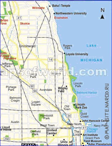 carte de Chicago en anglais