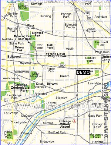 carte de Chicago en anglais
